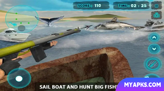 Pesca submarina de tubarão 3D