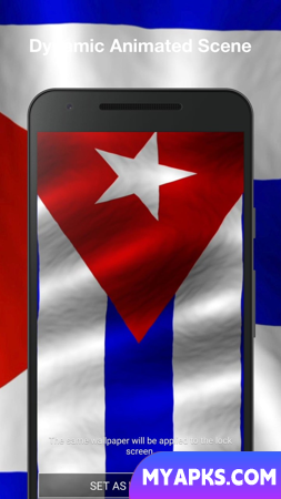 papel de parede animado da bandeira de cuba 3d