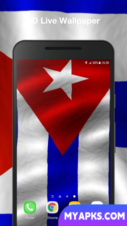 papel de parede animado da bandeira de cuba 3d