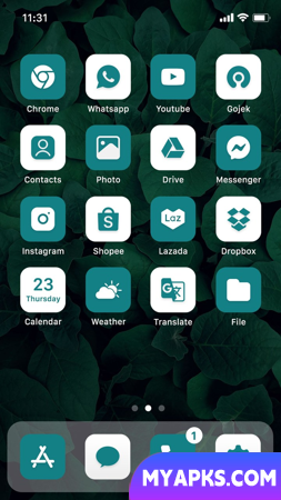 Wow Teal White - Icon Pack