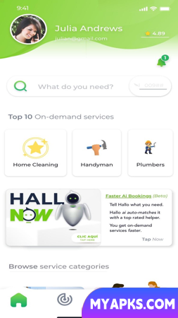 Hallo: Services On-Demand App