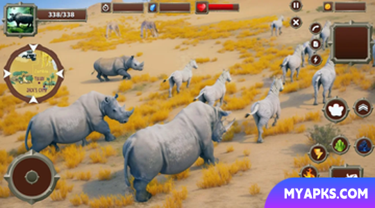 Virtual Wild Rhino Family Sim