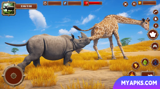 Virtual Wild Rhino Family Sim