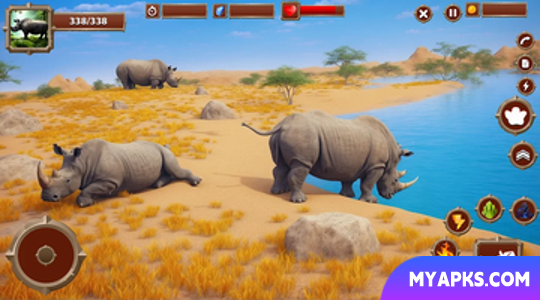 Virtual Wild Rhino Family Sim