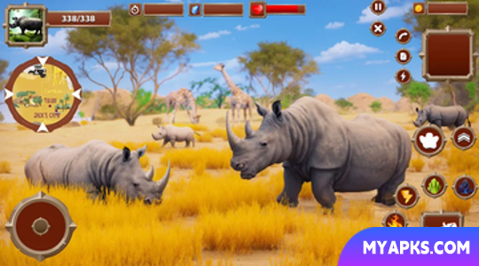 Virtual Wild Rhino Family Sim