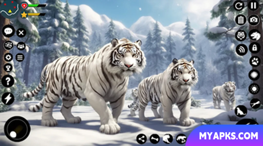 Arctic White Tiger Family Sim