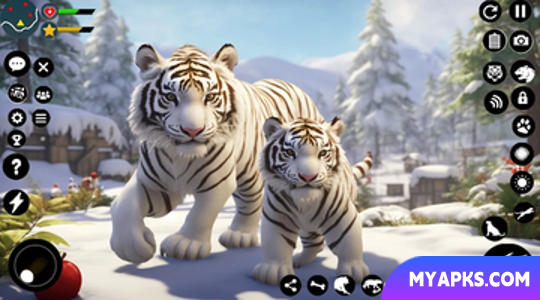 Arctic White Tiger Family Sim