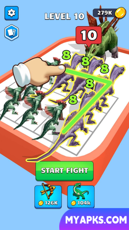 Dinosaur Merge Master Battle