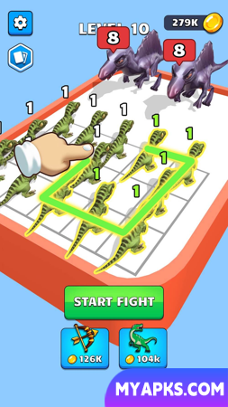 Dinosaur Merge Master Battle