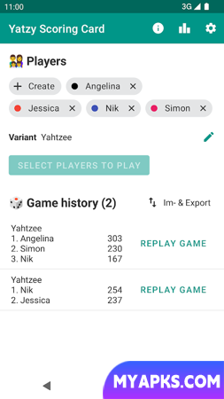 Yatzy Scoring Card for Yahtzee