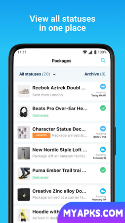 Package Tracker - pkge Mobile