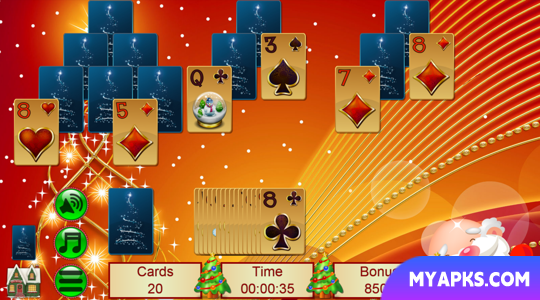 Xmas TriPeaks, card solitaire