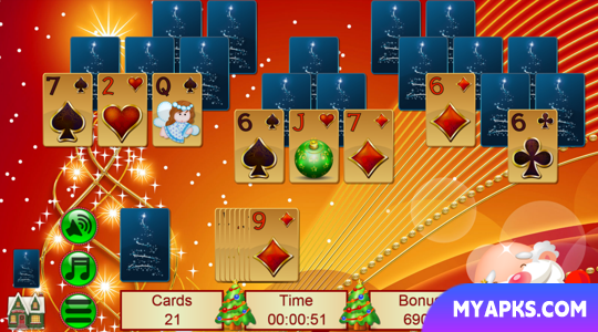 Xmas TriPeaks, card solitaire