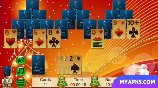 Xmas TriPeaks, card solitaire